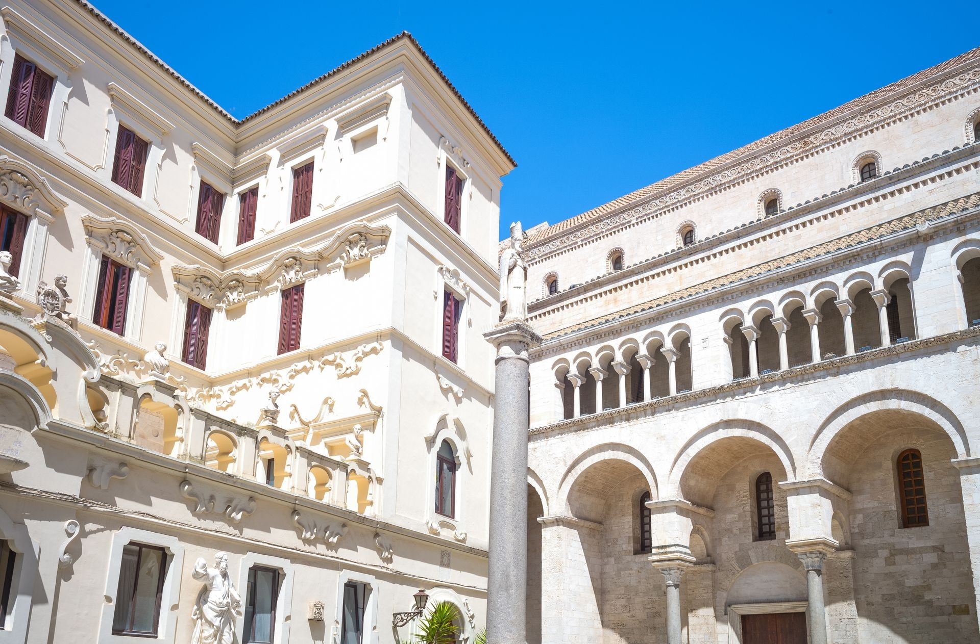 Bari, Italy, the building of the Seminary adjacent to the St Sabino Cathedral